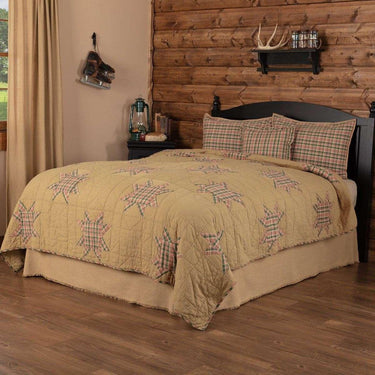 Rustic Star King Quilt Set (1 Quilt, 2 Shams, 1 Pillow Cover) VHC Brands - The Fox Decor